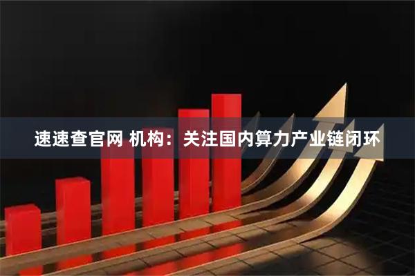 速速查官网 机构：关注国内算力产业链闭环